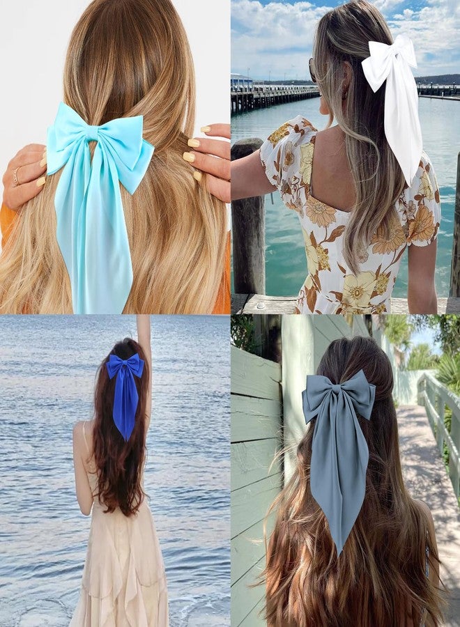 Canitor Blue Hair Bows for Women Barrettes Clip Large Cute Preppy Teenager Tween Teen Girl Bulk Gifts Trendy Stuff Aesthetic Coquette Hair Accessories for Birthday Halloween - Image 2